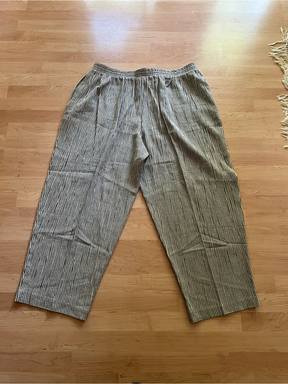 VINTAGE AUGUST MAXI WOMAN LINEN STRIPED PANTS 2X 3X